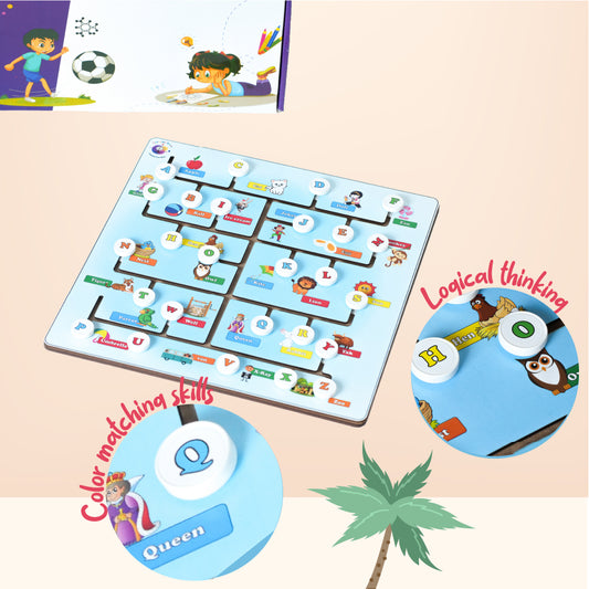 ABCD Maze Alphabet Puzzle Game (for ages 2+ years)