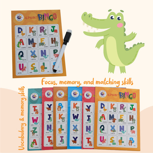 Alphabet Bingo Animal Letter Learning Game (for ages 3+ years)