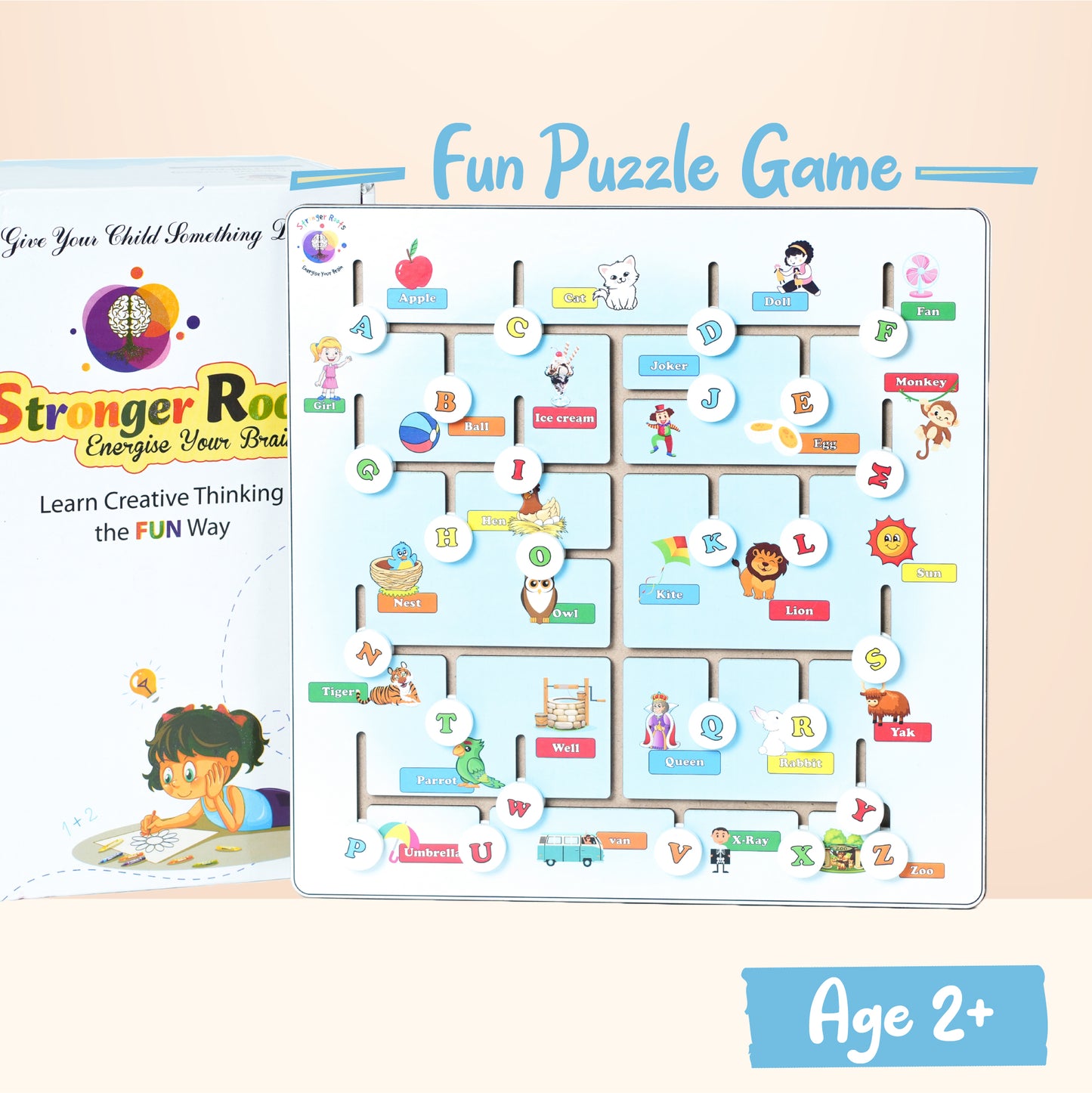 ABCD Maze Alphabet Puzzle Game (for ages 2+ years)