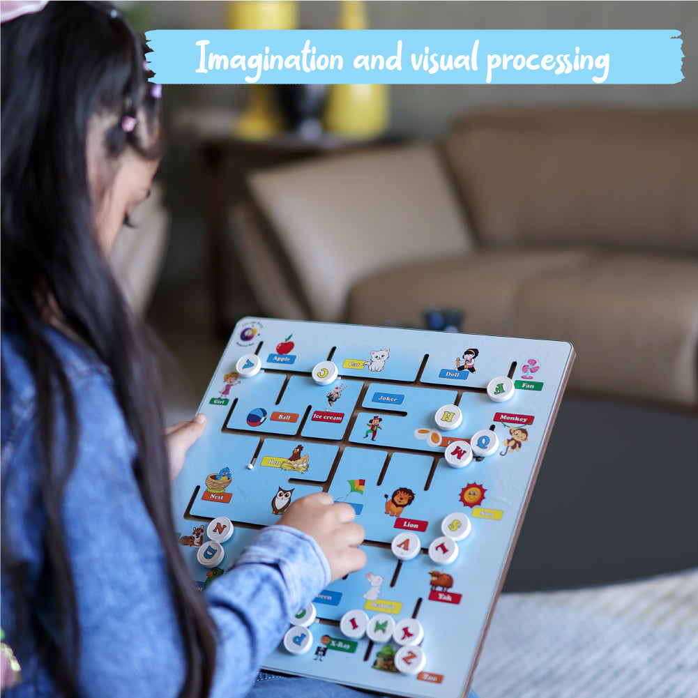 ABCD Maze Alphabet Puzzle Game (for ages 2+ years)