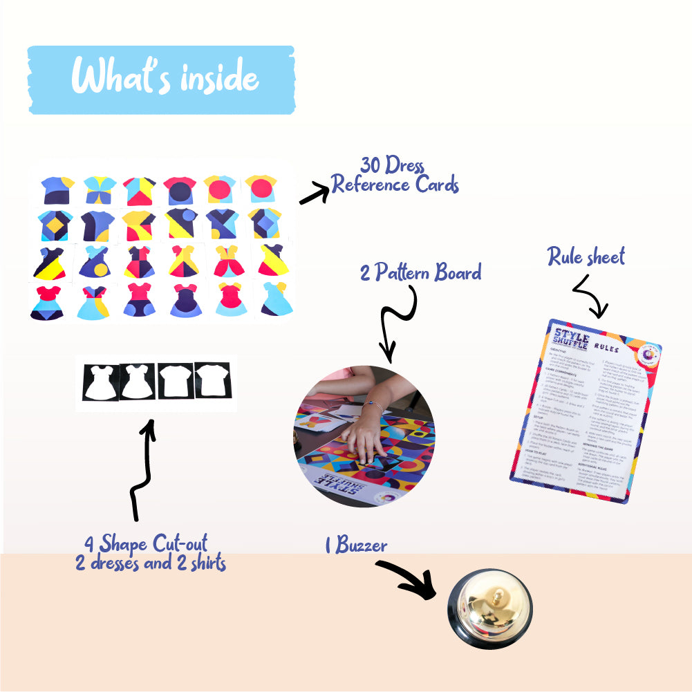 Style Shuffle Pattern Matching and Observation Game (for ages 5+ years)