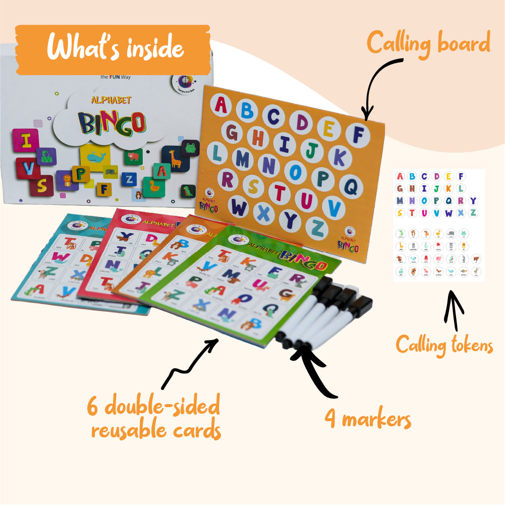 Alphabet Bingo Animal Letter Learning Game (for ages 3+ years)