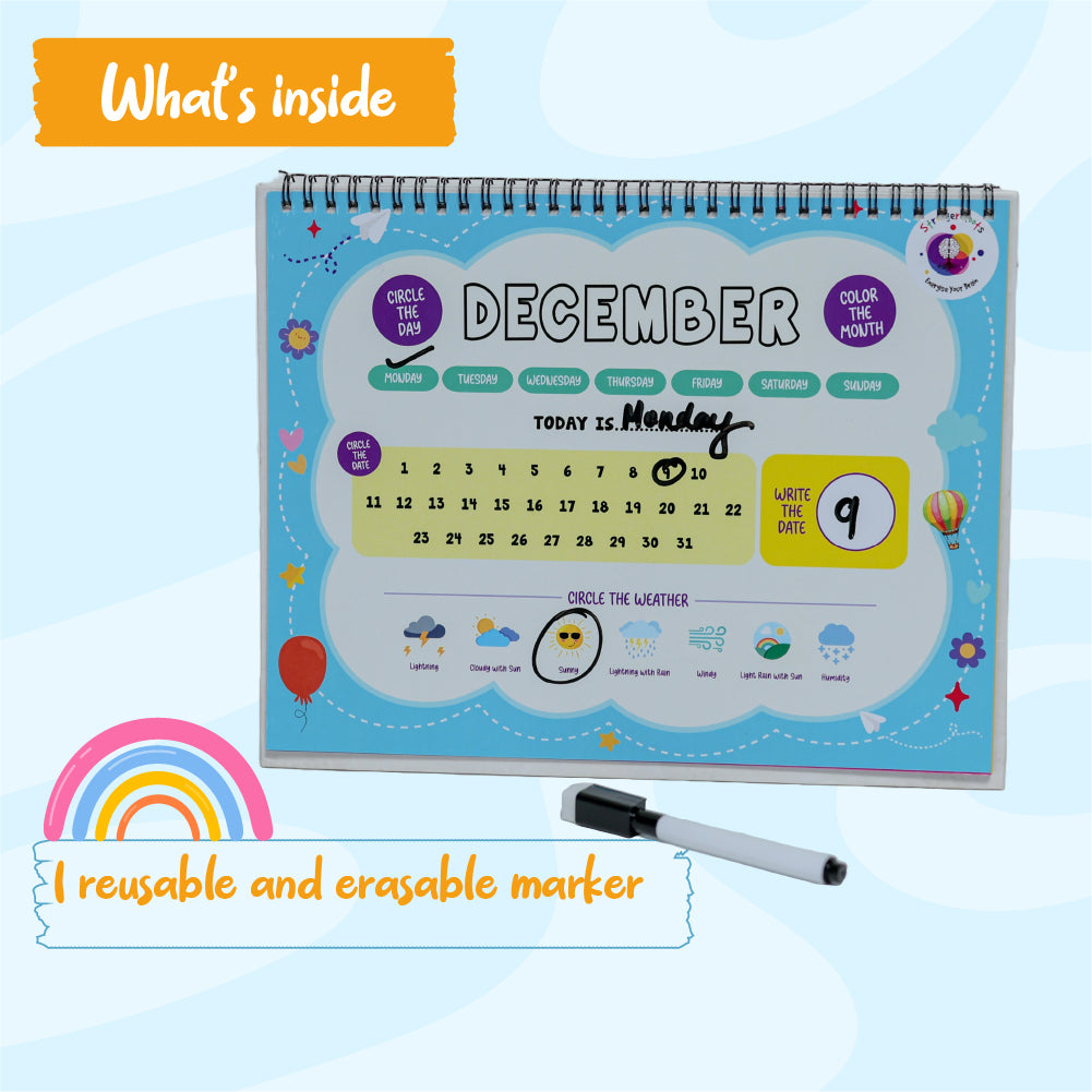 Interactive Calendar for Time and Weather Learning (for ages 5+ years)