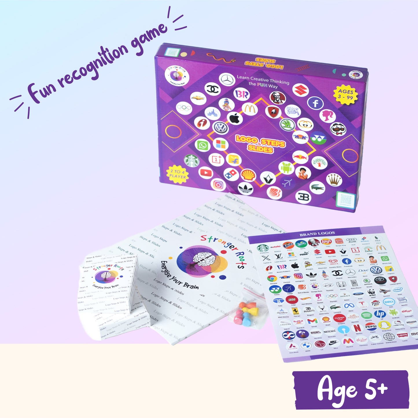 Logo Steps and Slides Trivia Board Game (for ages 5+)