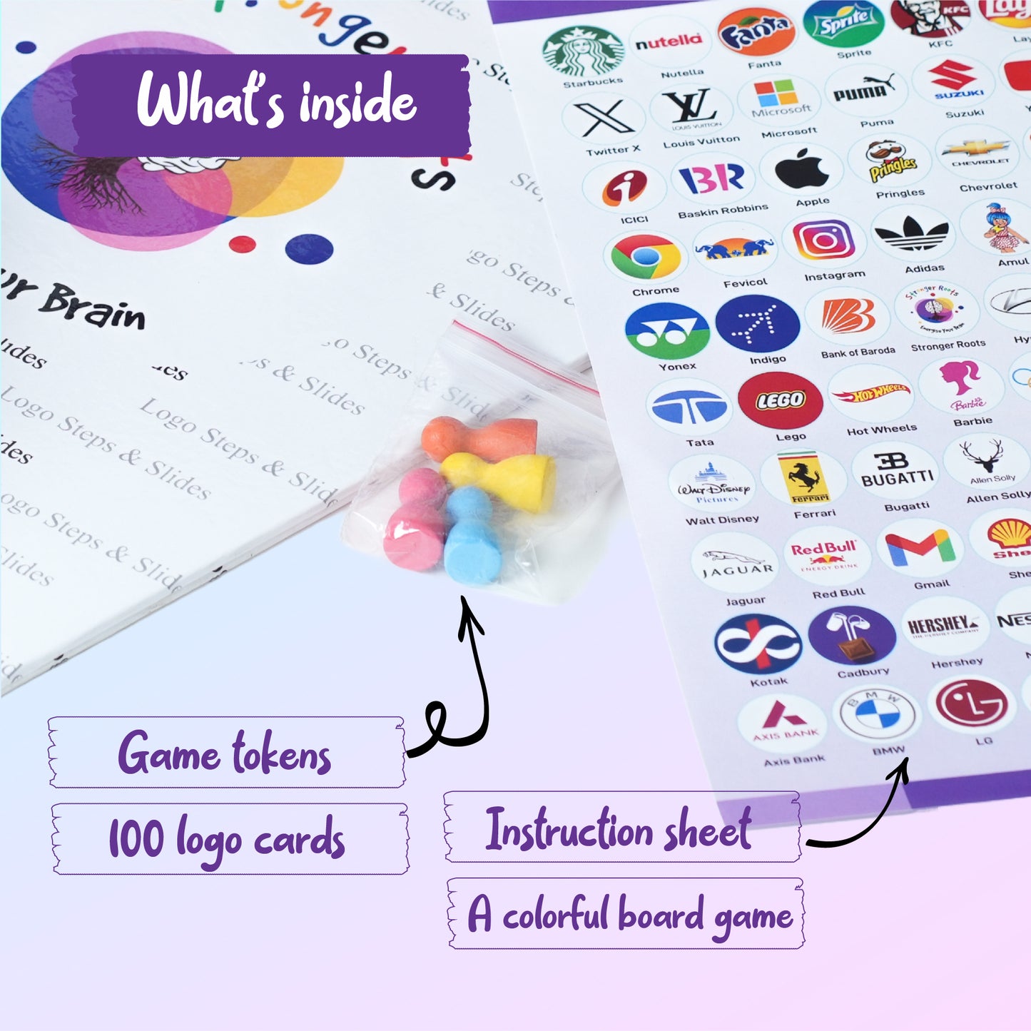 Logo Steps and Slides Trivia Board Game (for ages 5+)