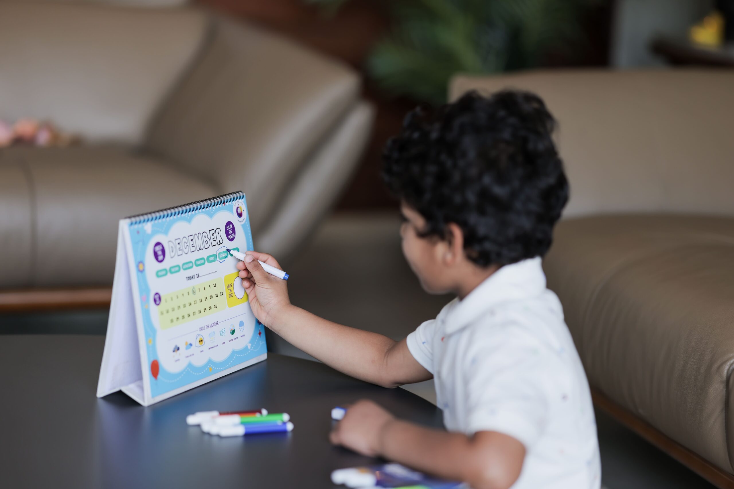 Kids Interactive Calendar for Time and Weather Learning (Ages 3 to 7 Years)
